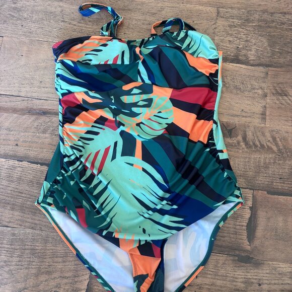 Nuoyanmei Women's Front Twisted Retro One Piece Padded Swimsuits - Picture 3 of 7